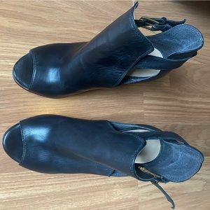 Steve Madden Leather Peep Toe Boots “Marye”